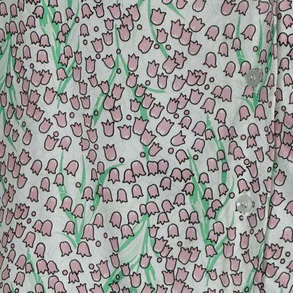70s novelty print Tulip Groovy polyester button down - Picture 2 of 3